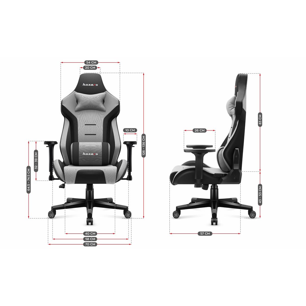 Sedia Gaming Huzaro HZ-Force 7.6 Grey Grigio 3 S9146249_1