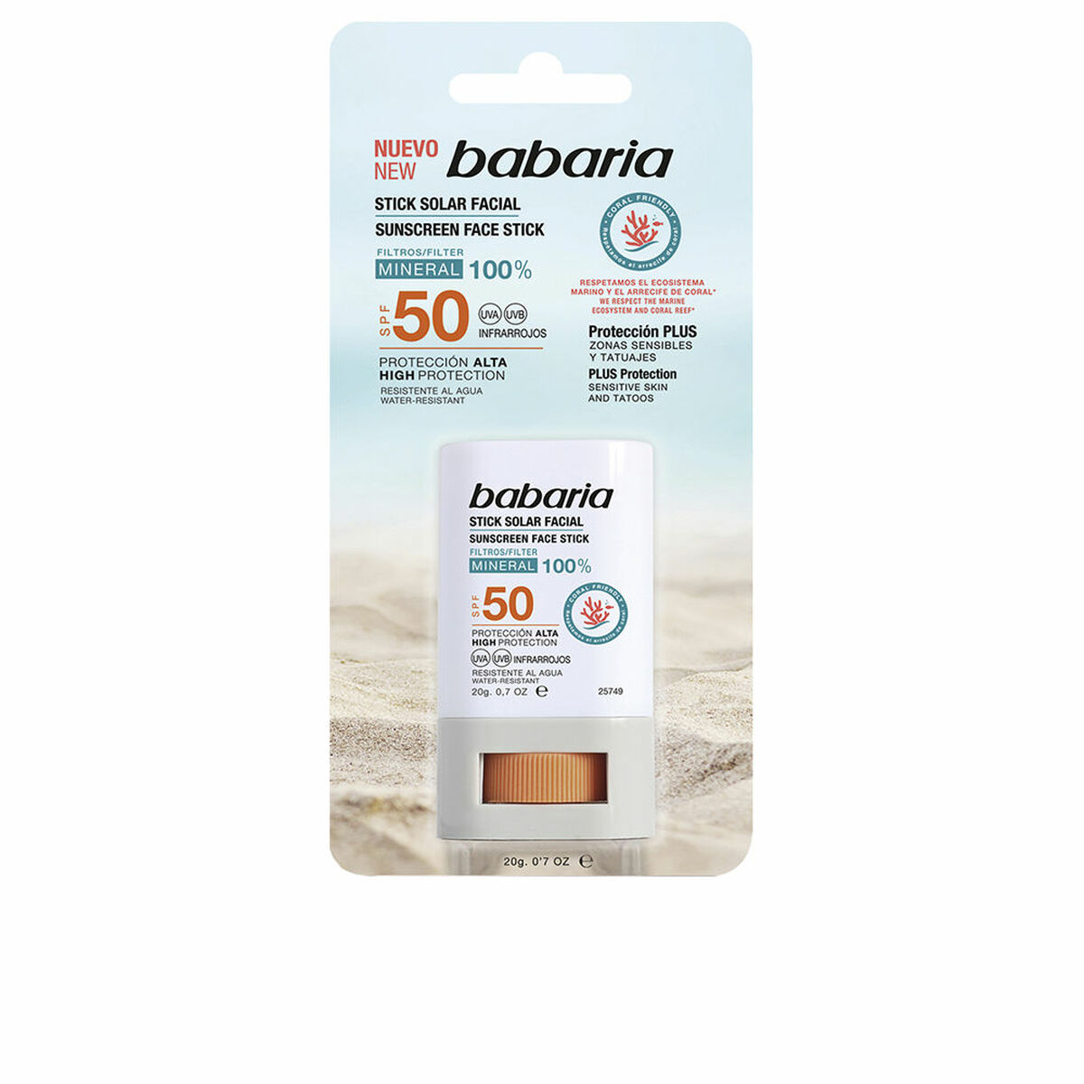 Protezione Solare Viso Babaria Solar Stick Facial Spf 50 20 g 2 S05115353_0