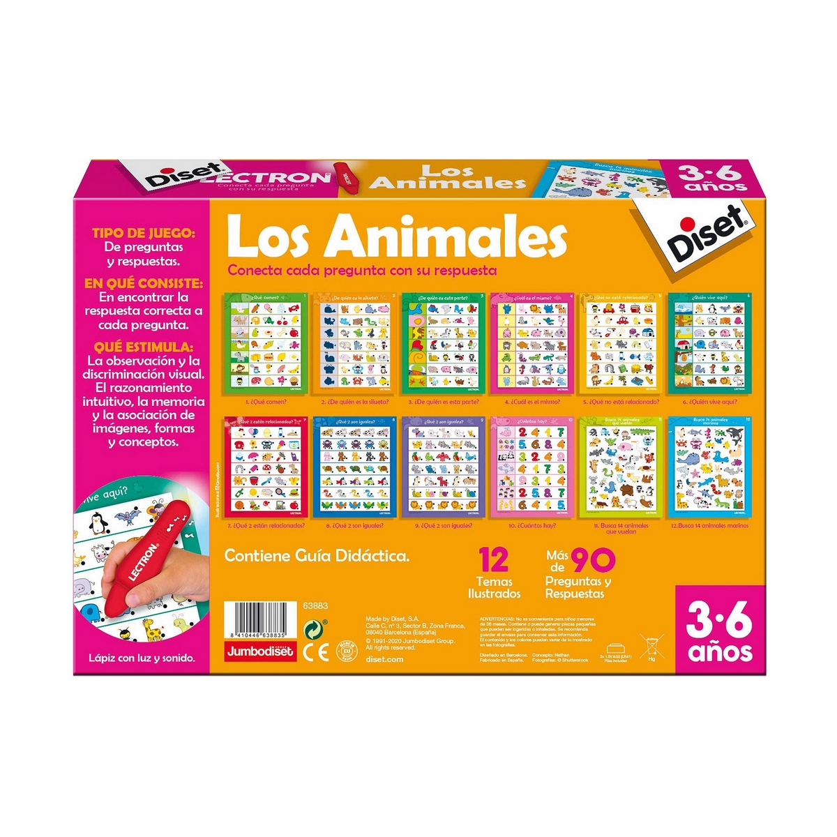 Gioco Educativo Diset The animals Matita Luci con suono (ES) 5 S2414783_3