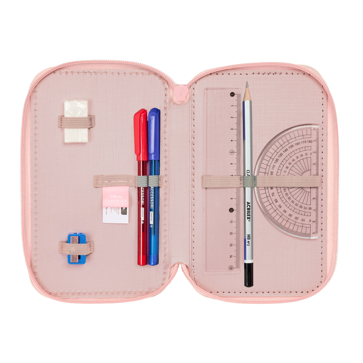 Astuccio per la Scuola con Accessori Lilo & Stitch Beach Rosa 12,5 x 19,5 x 5,5 cm 37 Pezzi 7 S4311639_5