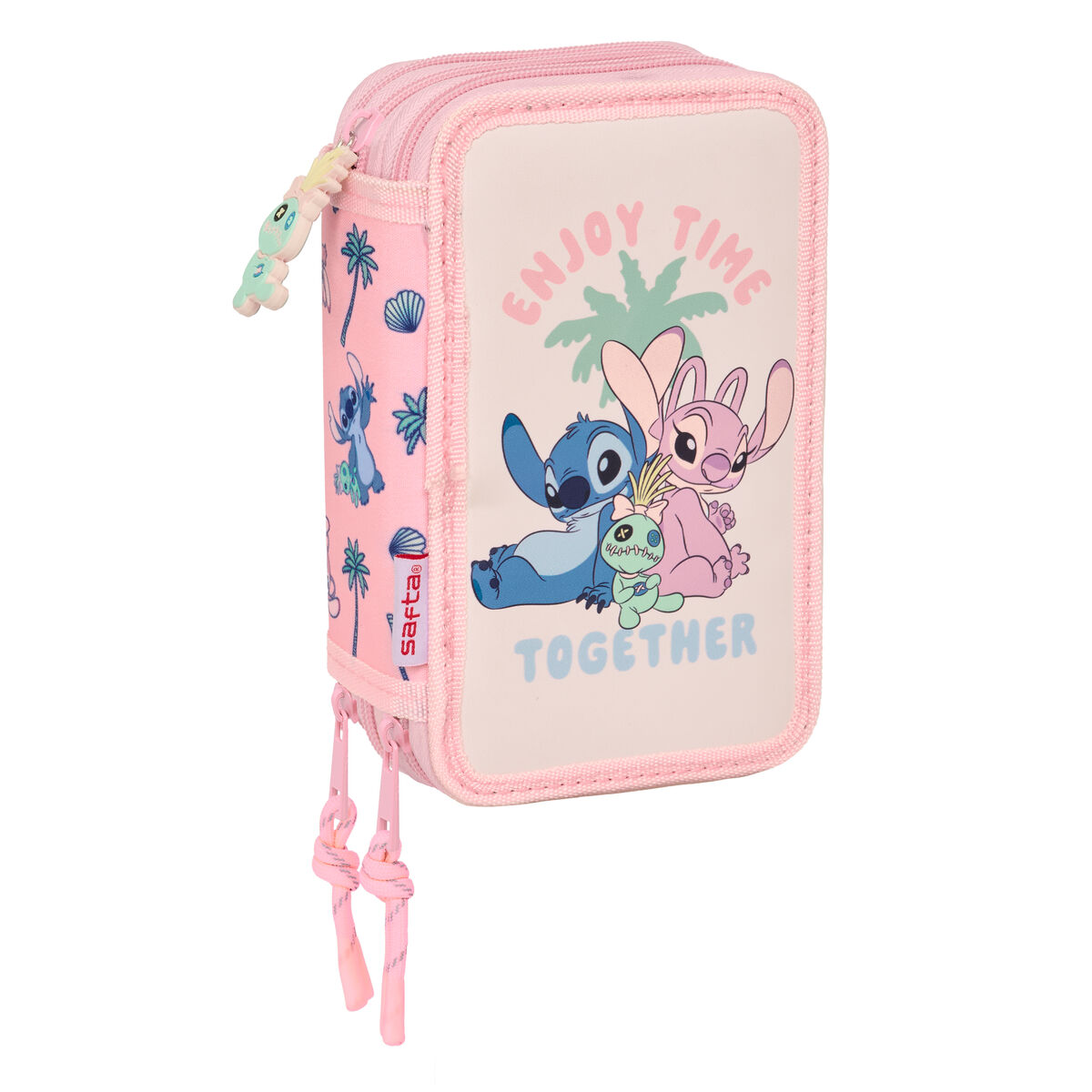 Astuccio per la Scuola con Accessori Lilo & Stitch Beach Rosa 12,5 x 19,5 x 5,5 cm 37 Pezzi 2 S4311639_0
