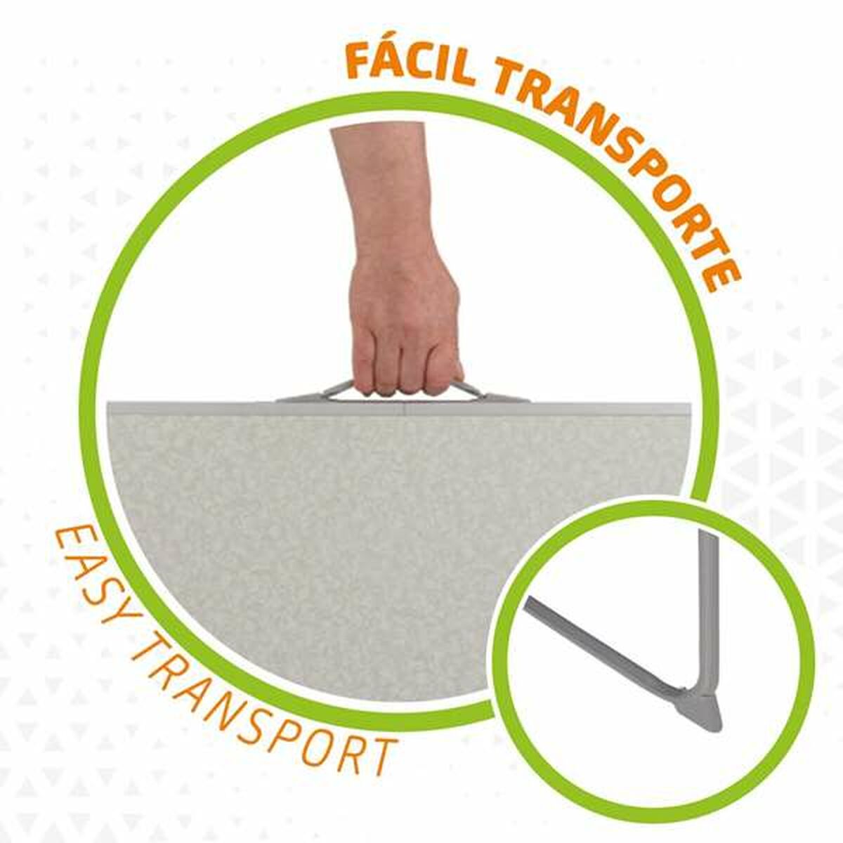 Tavolo Pieghevole Aktive Bianco Acciaio Legno MDF 80 x 60 x 70 cm 8 S2433325_6