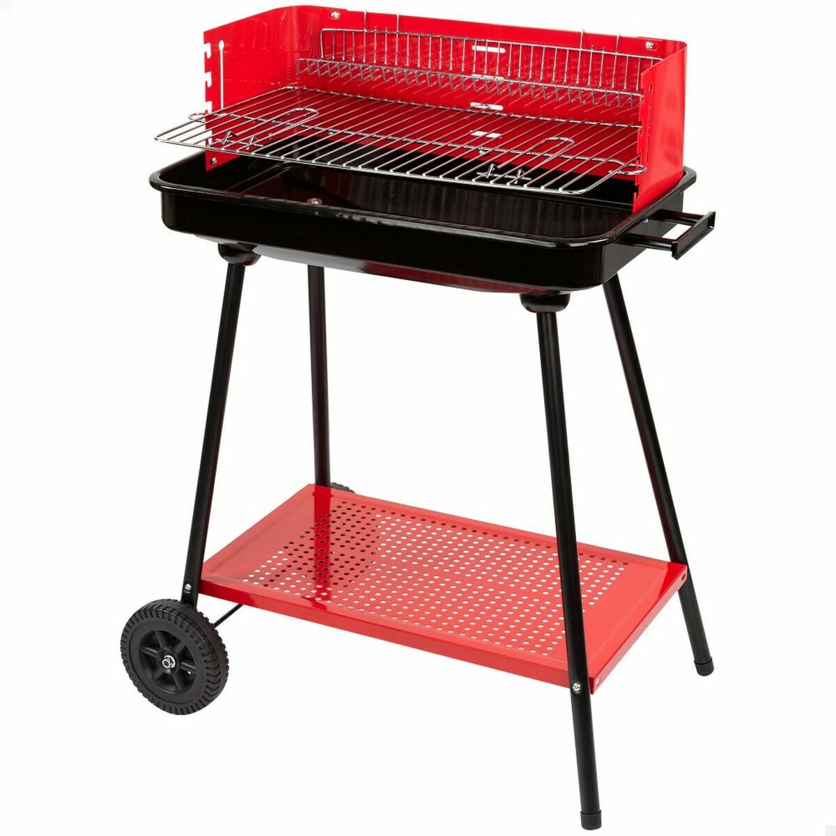 Barbecue a Carboni con Ruote Aktive Acciaio Plastica 66 x 44 x 85 cm Rettangolare Rosso 2 S2433339_0