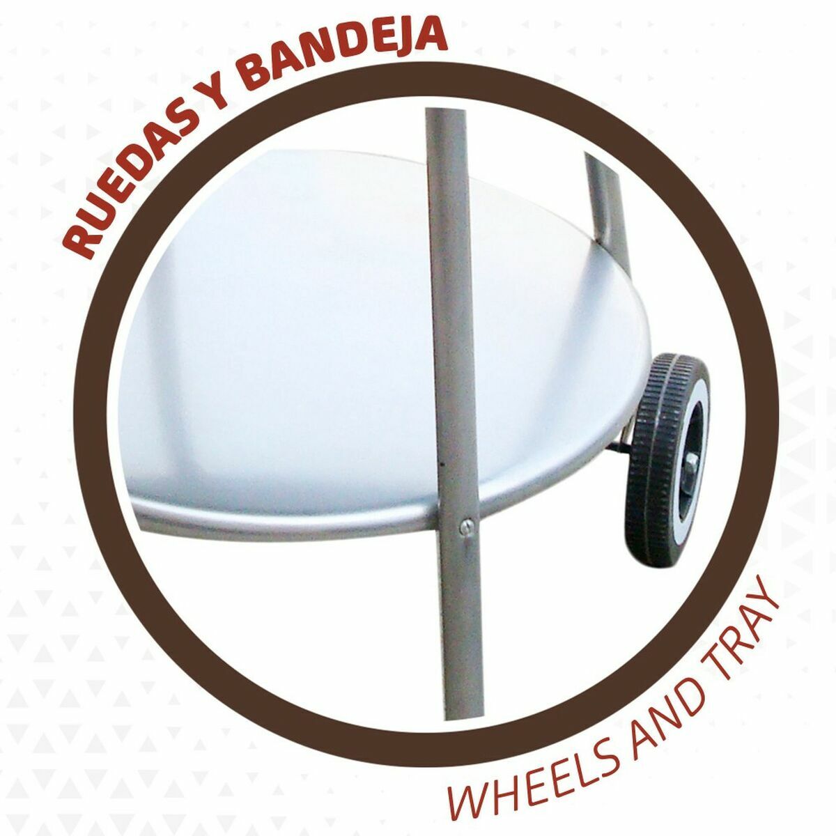 Barbecue a Carboni con Ruote Aktive 51 x 51 x 82 cm Nero 5 S2433341_3