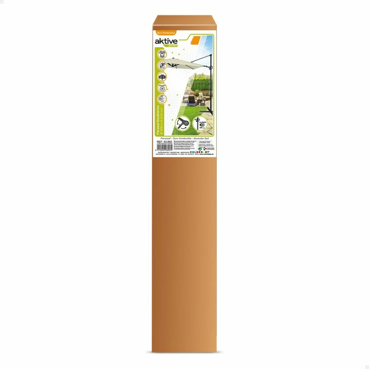 Ombrellone Aktive Roma 300 x 245 x 300 cm Crema Ø 4,8 cm Alluminio 4 S2433356_2