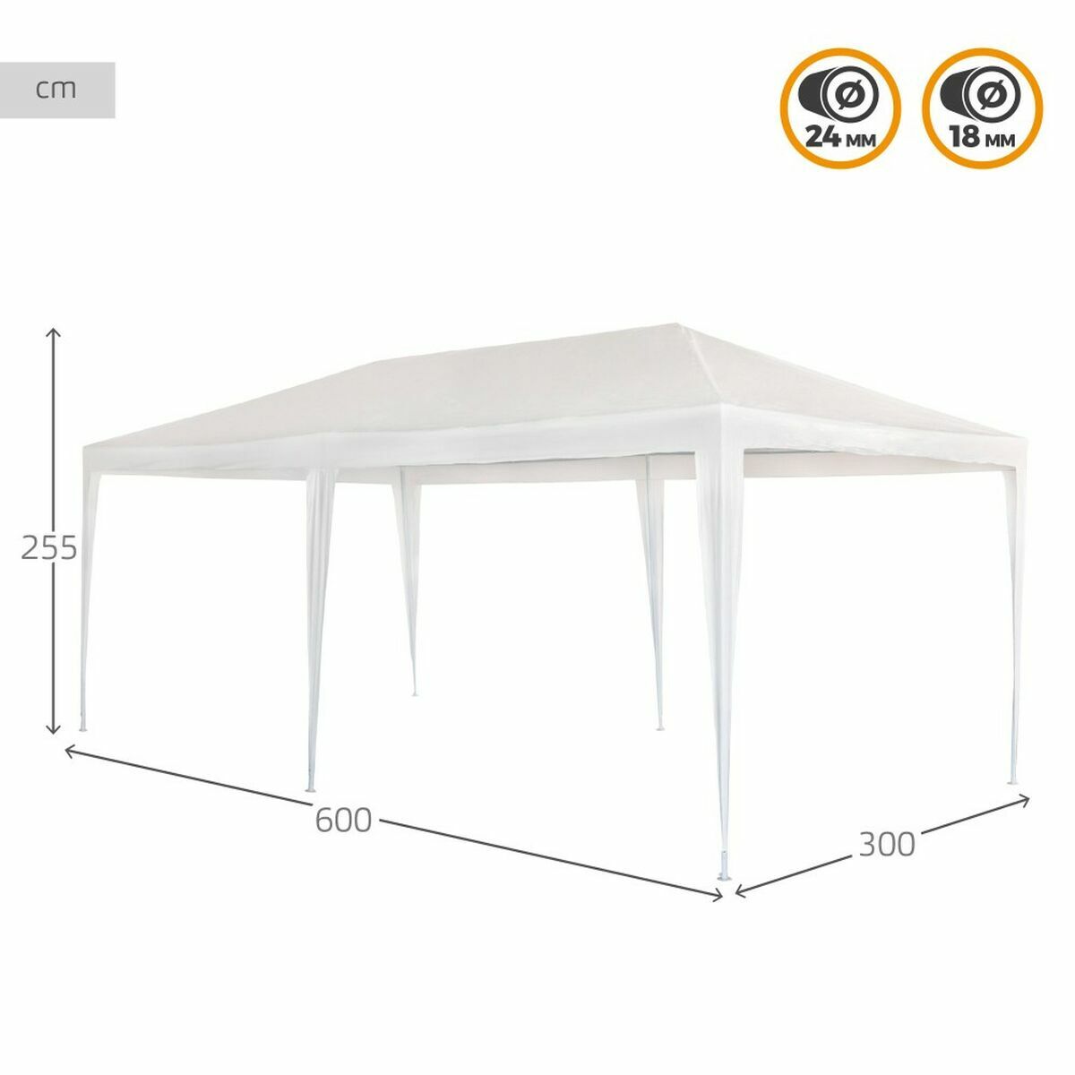 Gazebo Colorbaby Bianco Metallo Plastica 300 x 600 x 255 cm 4 S2433365_2