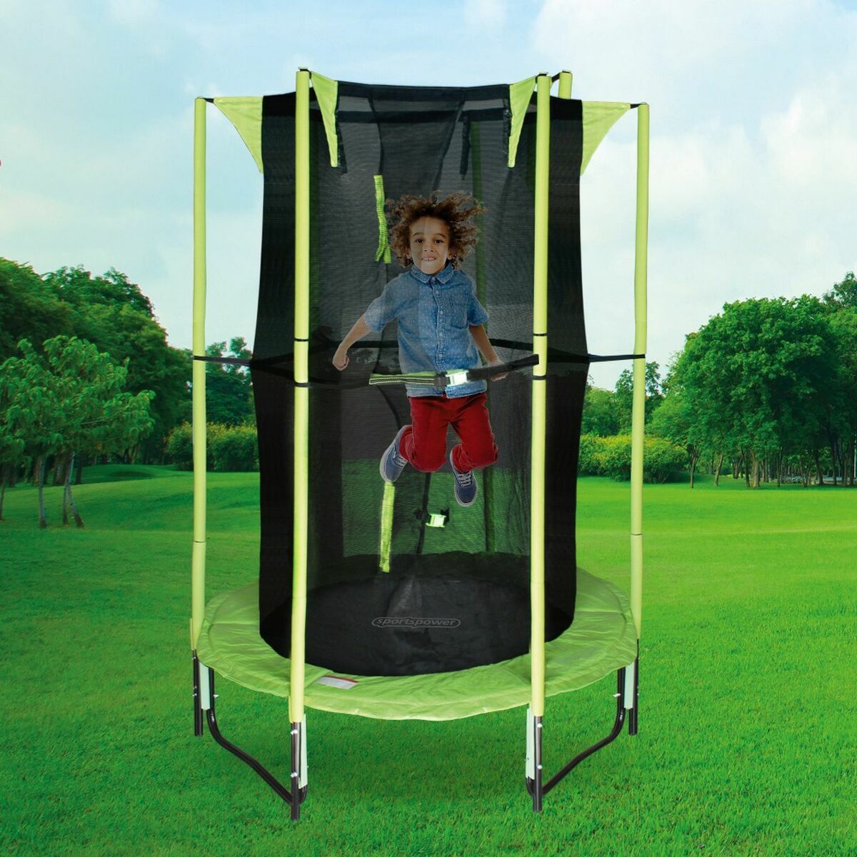 Trampolino per Bambini con Rete di Sicurezza Colorbaby 122 x 122 x 184 cm 3 S2433278_1