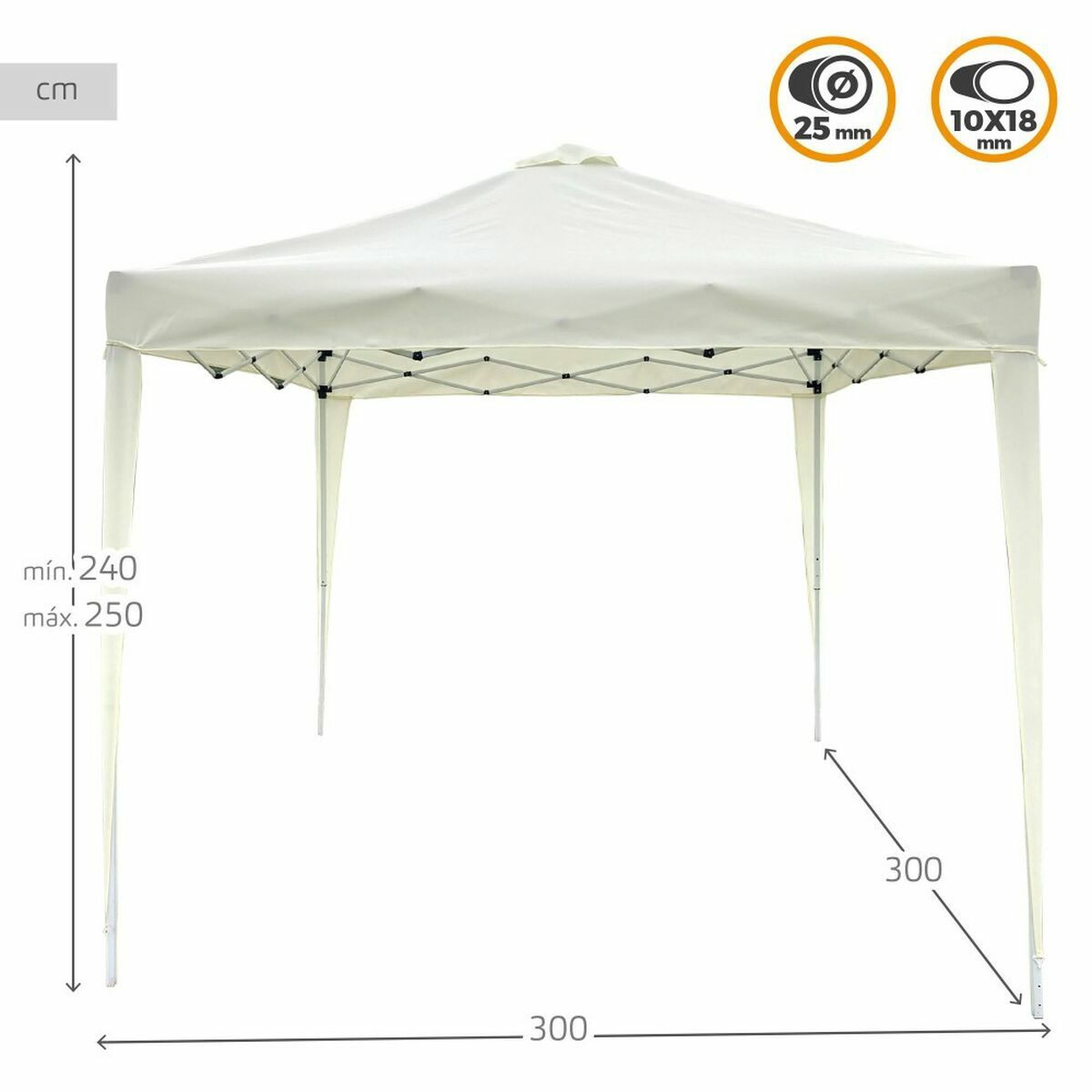 Gazebo Colorbaby Max-Air Bianco Stoffa Acciaio 300 x 300 x 250 cm 5 S2433449_3
