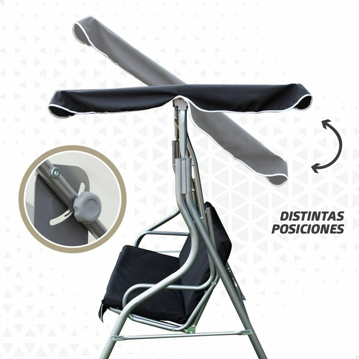 Altalena basculante Aktive 3 posti Nero 180 x 107 x 160 cm 4 S2433464_2