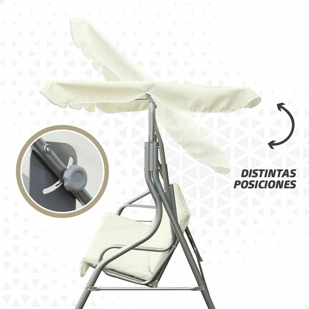 Altalena basculante Aktive 3 posti Avorio 180 x 107 x 160 cm 4 S2433466_2