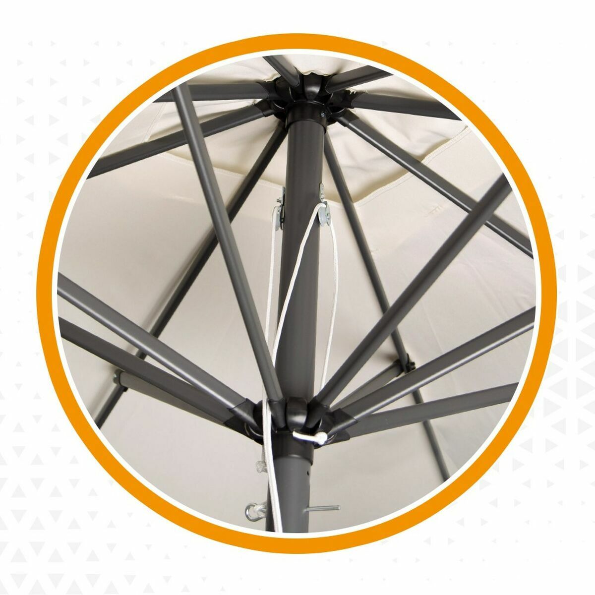 Ombrellone Aktive Crema Alluminio Acciaio 270 x 270 cm 3 S2433477_1