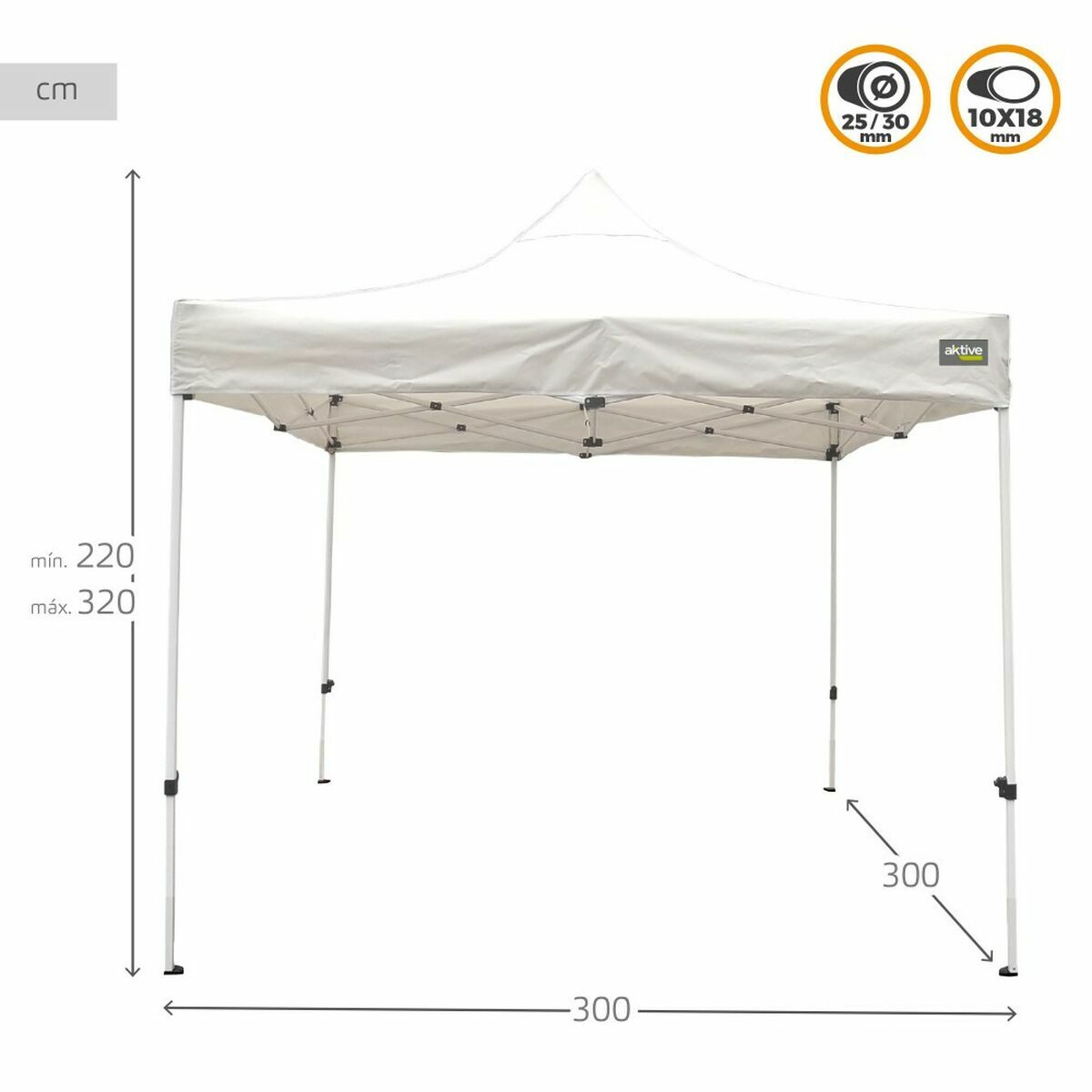 Gazebo Colorbaby Pieghevole Altezza regolabile Acciaio 300 x 300 x 220 cm 5 S2433484_3