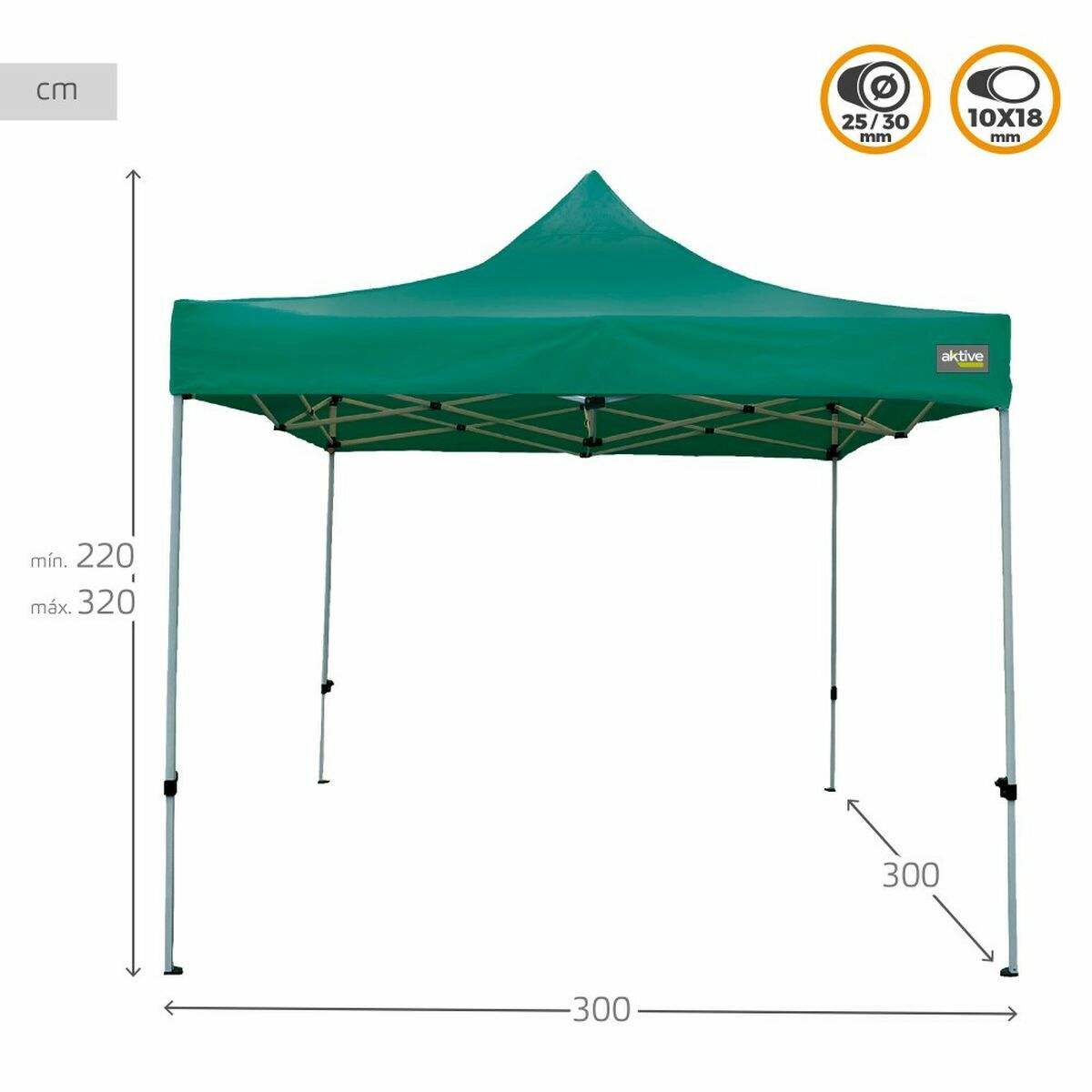 Gazebo Colorbaby Pieghevole Altezza regolabile Acciaio 300 x 300 x 220 cm 5 S2433485_3