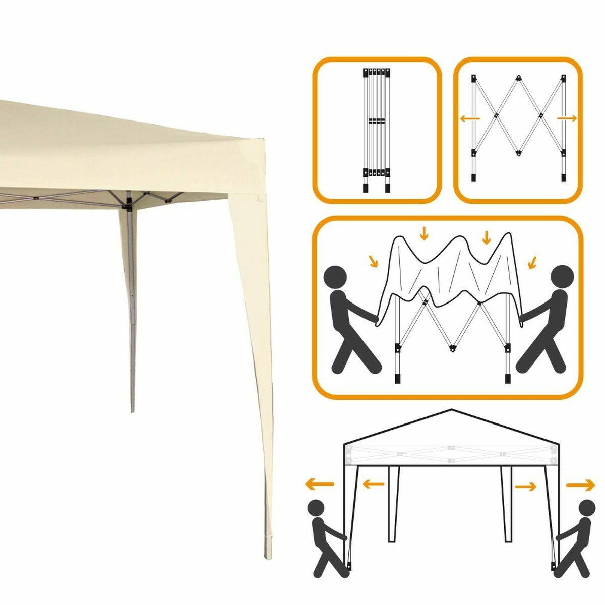 Gazebo Colorbaby Acciaio 300 x 300 x 240 cm 4 S2433490_2