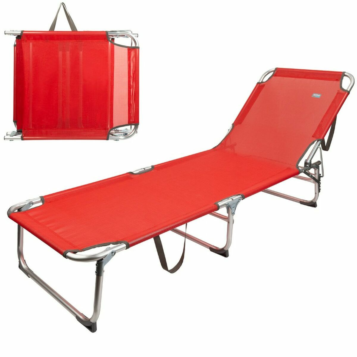 Lettino da spiaggia Colorbaby Rosso 188 x 58 x 30 cm 2 S2433505_0
