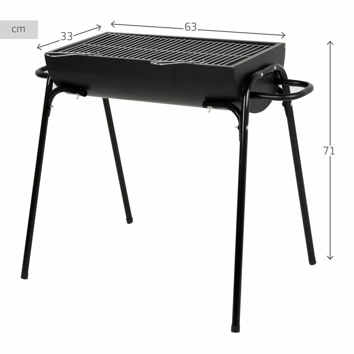 Barbecue a Carbone con Gambe Aktive 91 x 33 x 71 cm 5 S2455424_3