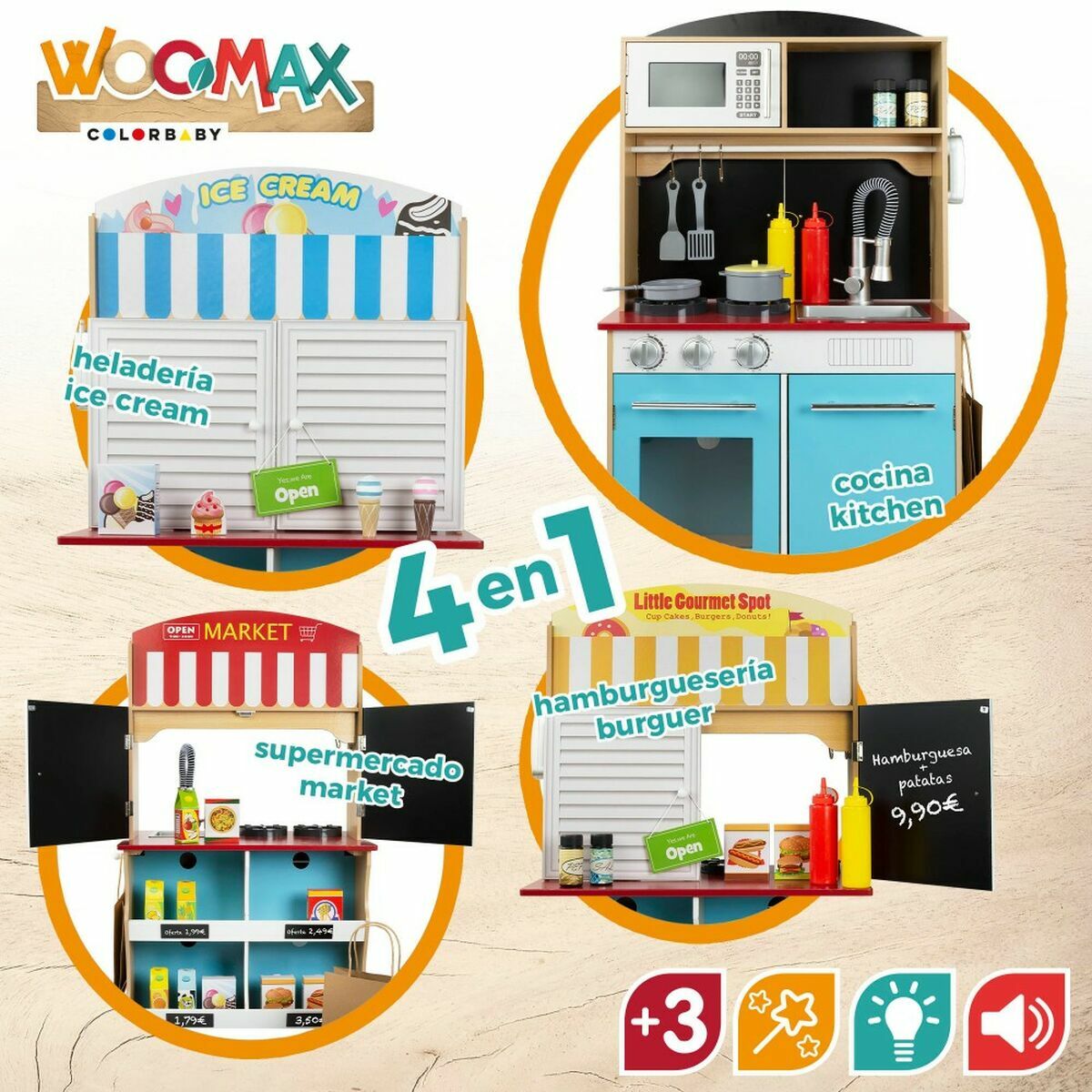 Cucina Giocattolo Woomax Gelato 60 x 40 x 109 cm 3 S2433288_1