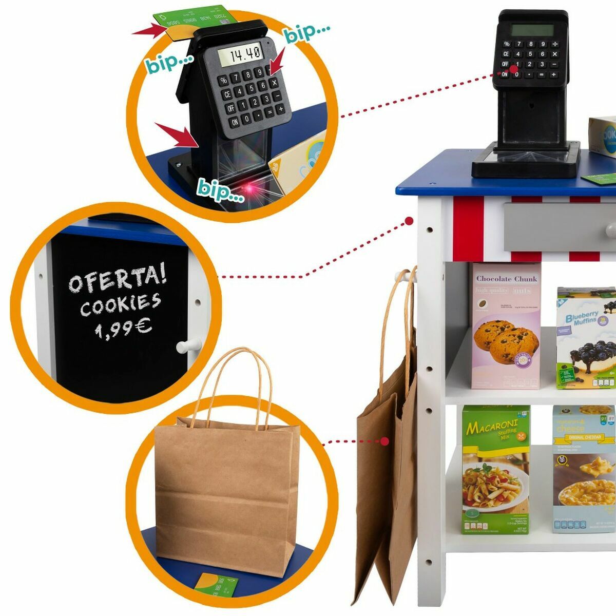 Supermercato di Giocattoli Woomax 48 x 70 x 30 cm 28 Pezzi 4 S2433295_2