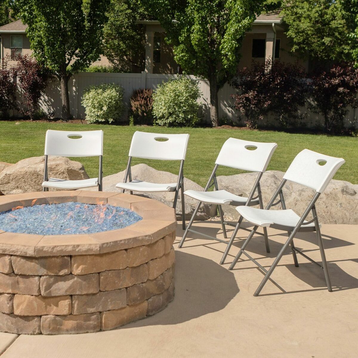 Sedia Pieghevole Lifetime Bianco 4 Unità 50 x 58 x 83 cm 6 S2433537_4