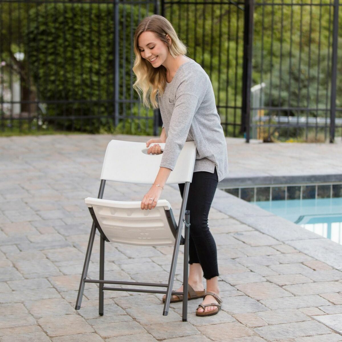 Sedia Pieghevole Lifetime Bianco 4 Unità 50 x 58 x 83 cm 7 S2433537_5