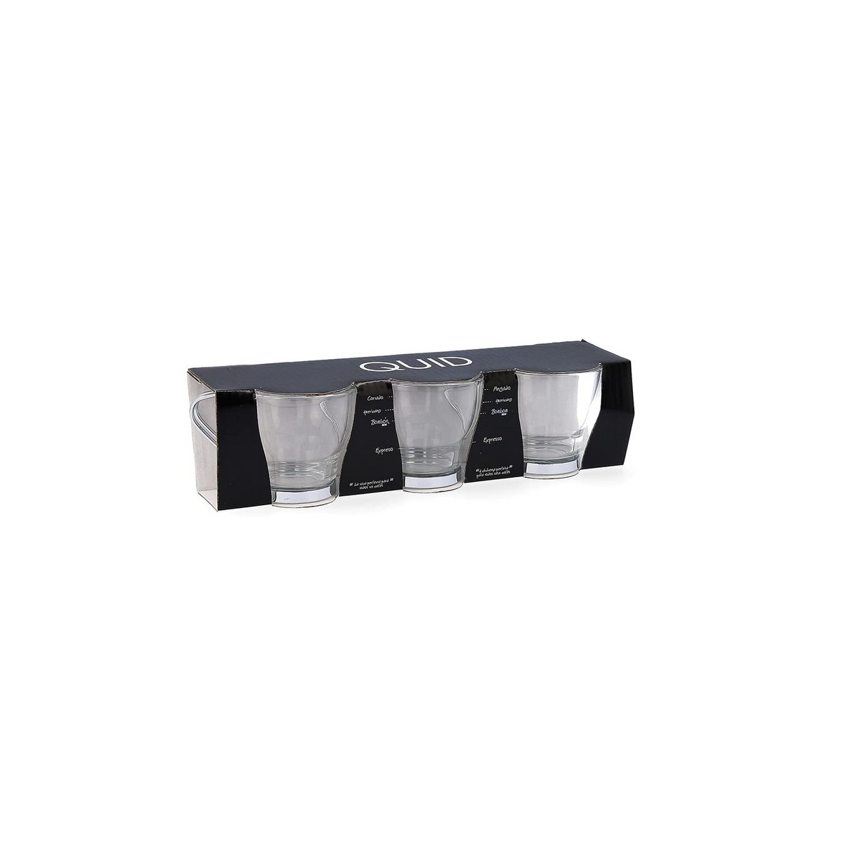 Set di Tazze da Caffè Quid Supreme Trasparente Vetro Acciaio 110 ml 3 Pezzi 3 S2705210_1