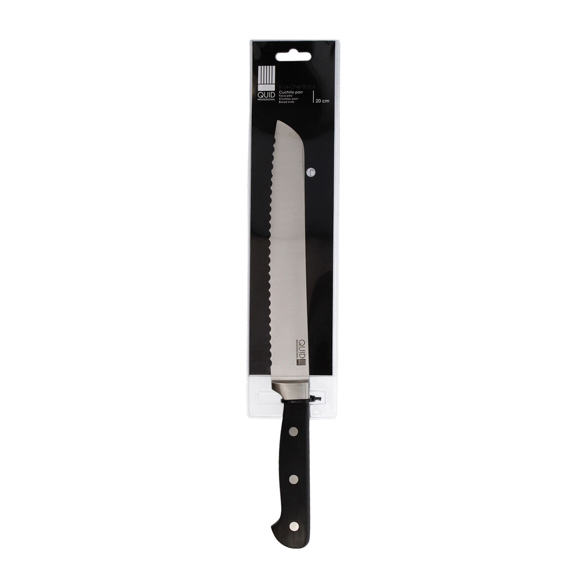 Coltello per il Pane Quid Professional Inox Chef Black Metallo 20 cm (Pack 6x) 5 S2704490_3