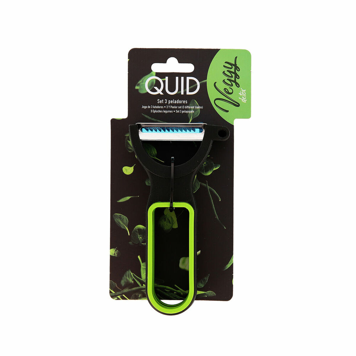 Pela Verdure e Frutta Quid Veggy Metallo Verde (3 Unità) (19 x 10 x 5 cm) 2 S2703021_0