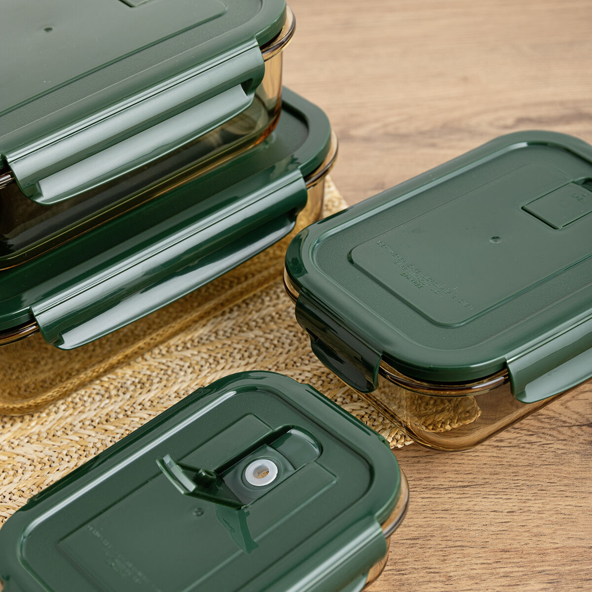 Porta pranzo Ermetico Bidasoa Infinity Rettangolare 1,5 L Giallo Vetro (12 Unità) 3 S2710878_1