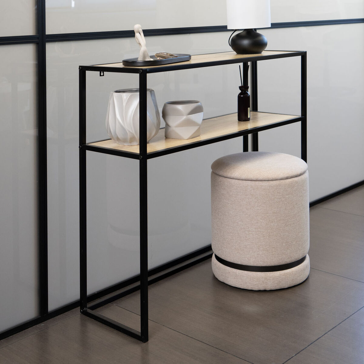 Puff Vinthera Moa Beige Legno 32 x 40 cm (2 Unità) 6 S2712363_4