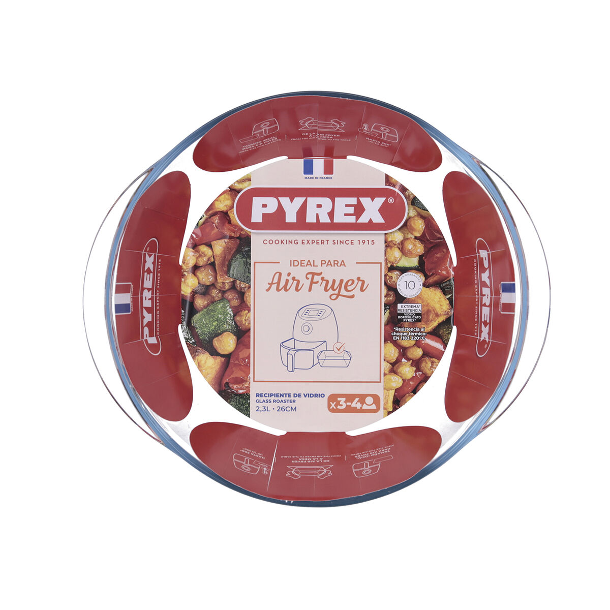 Teglia da Cucina Pyrex Airfryer Trasparente Vetro Ø 26 cm 2,3 L (8 Unità) 4 S2712184_2