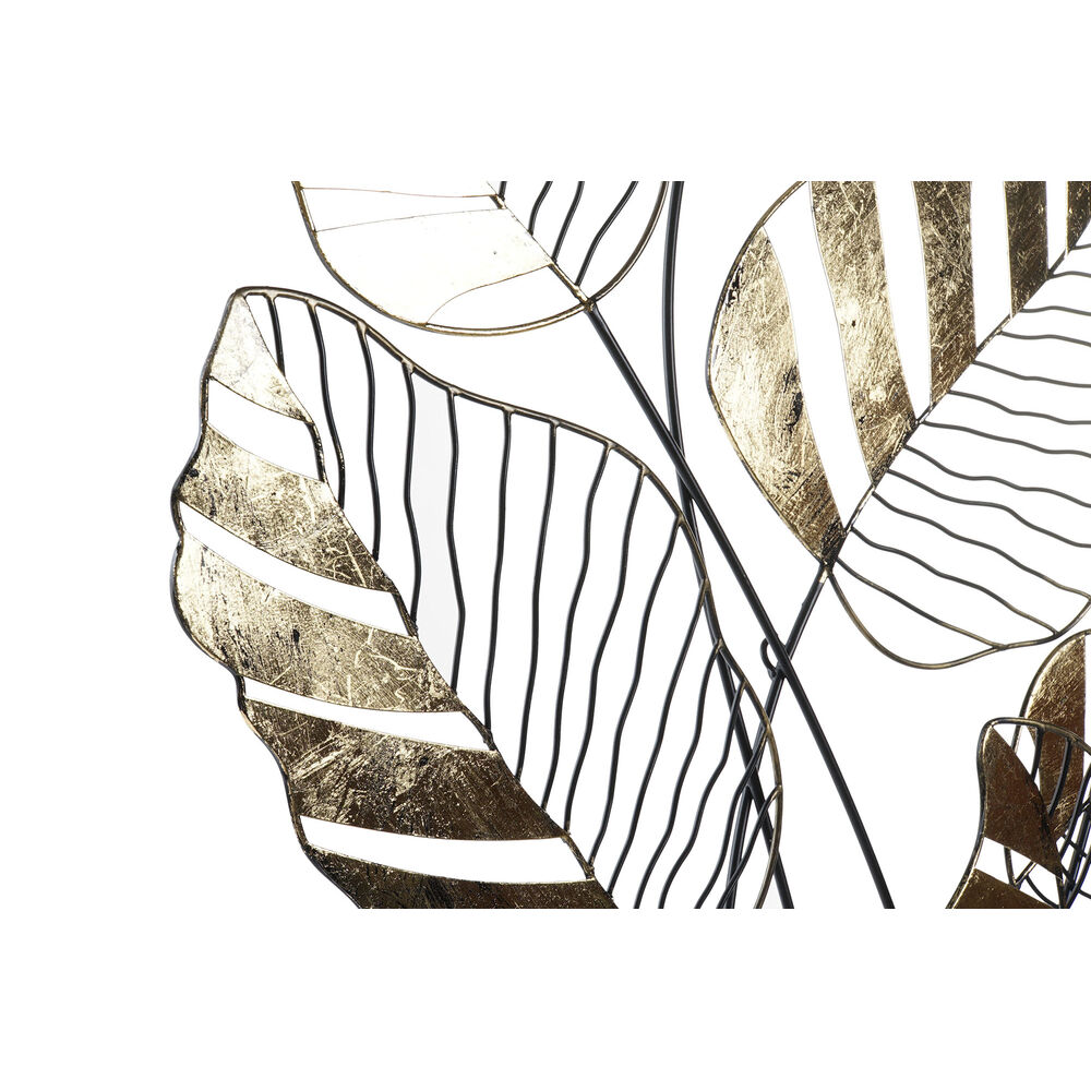 Decorazione da Parete DKD Home Decor Nero Dorato Foglia della pianta 77 x 2,5 x 103 cm 3 S3029370_1
