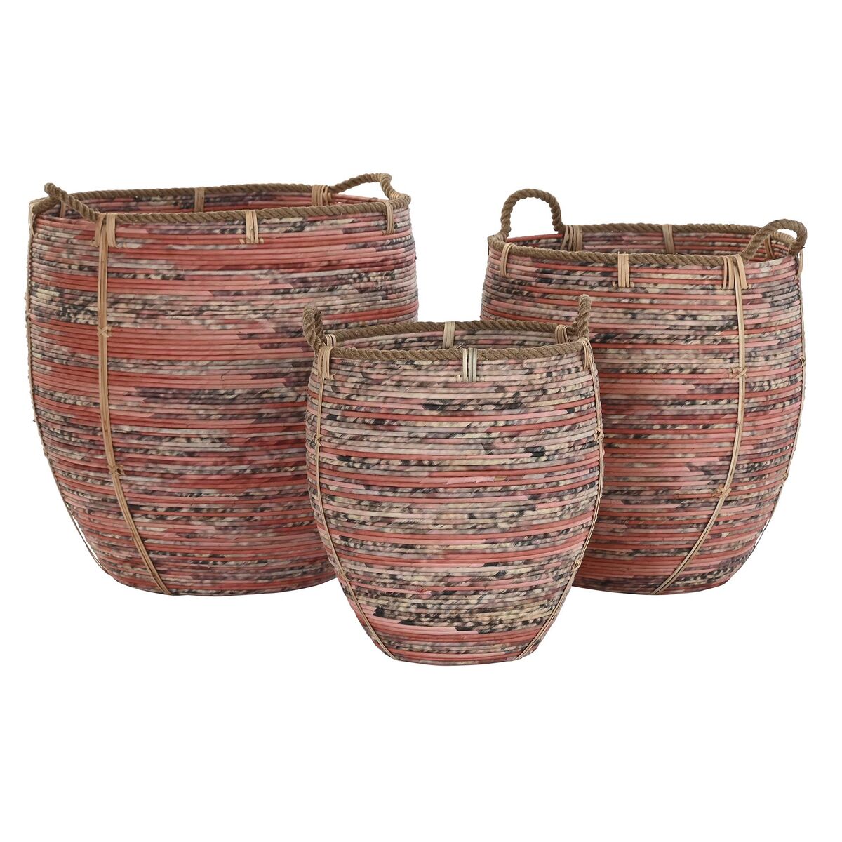 Set di Cestini DKD Home Decor Pesca Naturale Boho 52 x 52 x 58 cm 4 S3029003_2