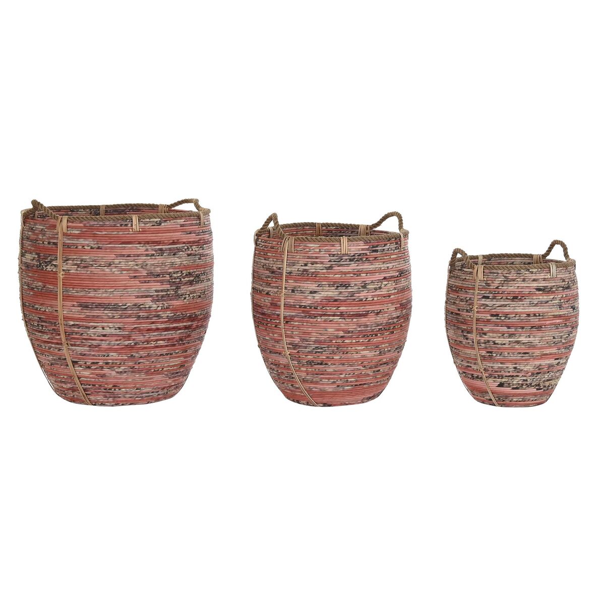 Set di Cestini DKD Home Decor Pesca Naturale Boho 52 x 52 x 58 cm 2 S3029003_0
