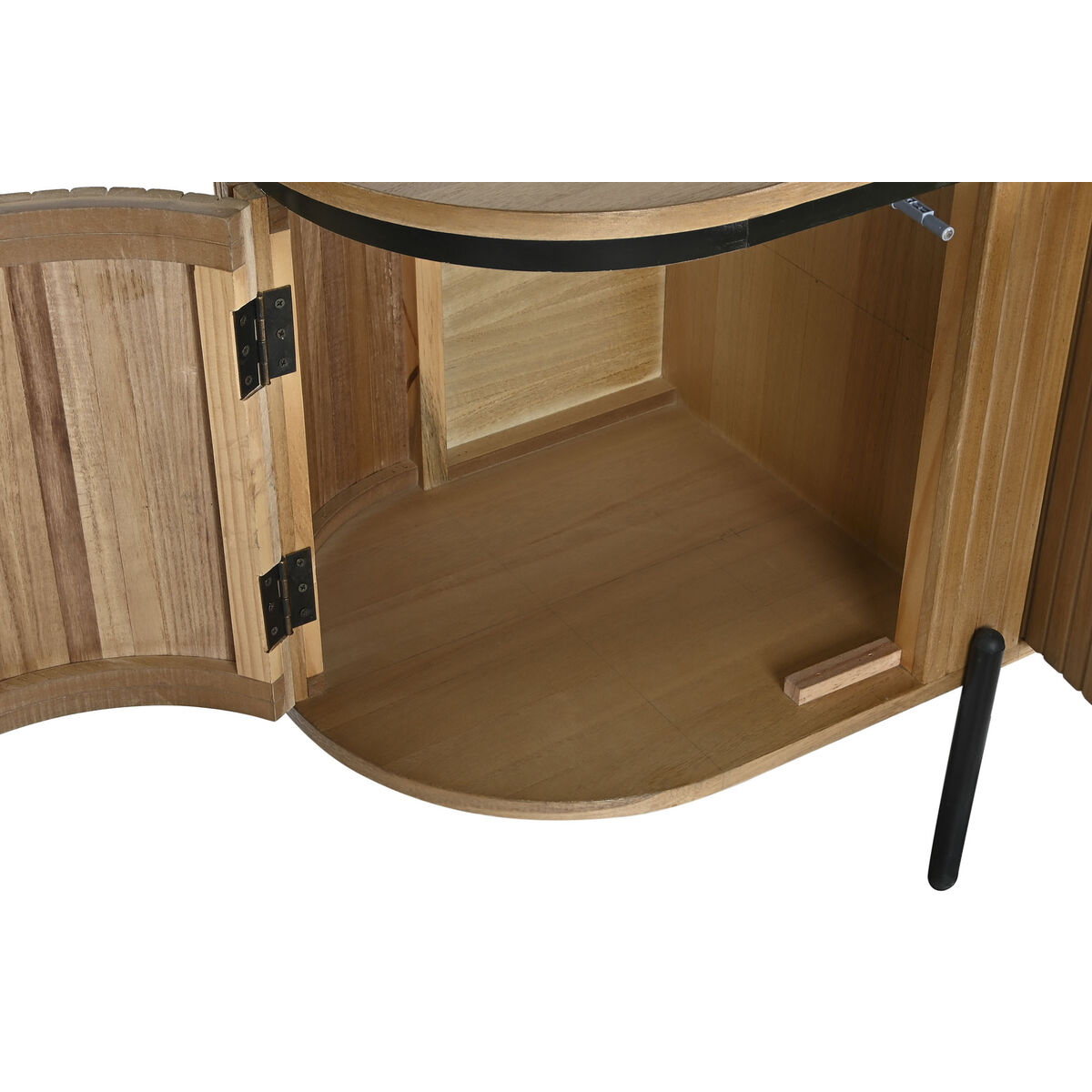 Mobile TV Home ESPRIT Nero Naturale Metallo Legno di paulownia 180 x 40 x 55 cm 10 S3054070_8