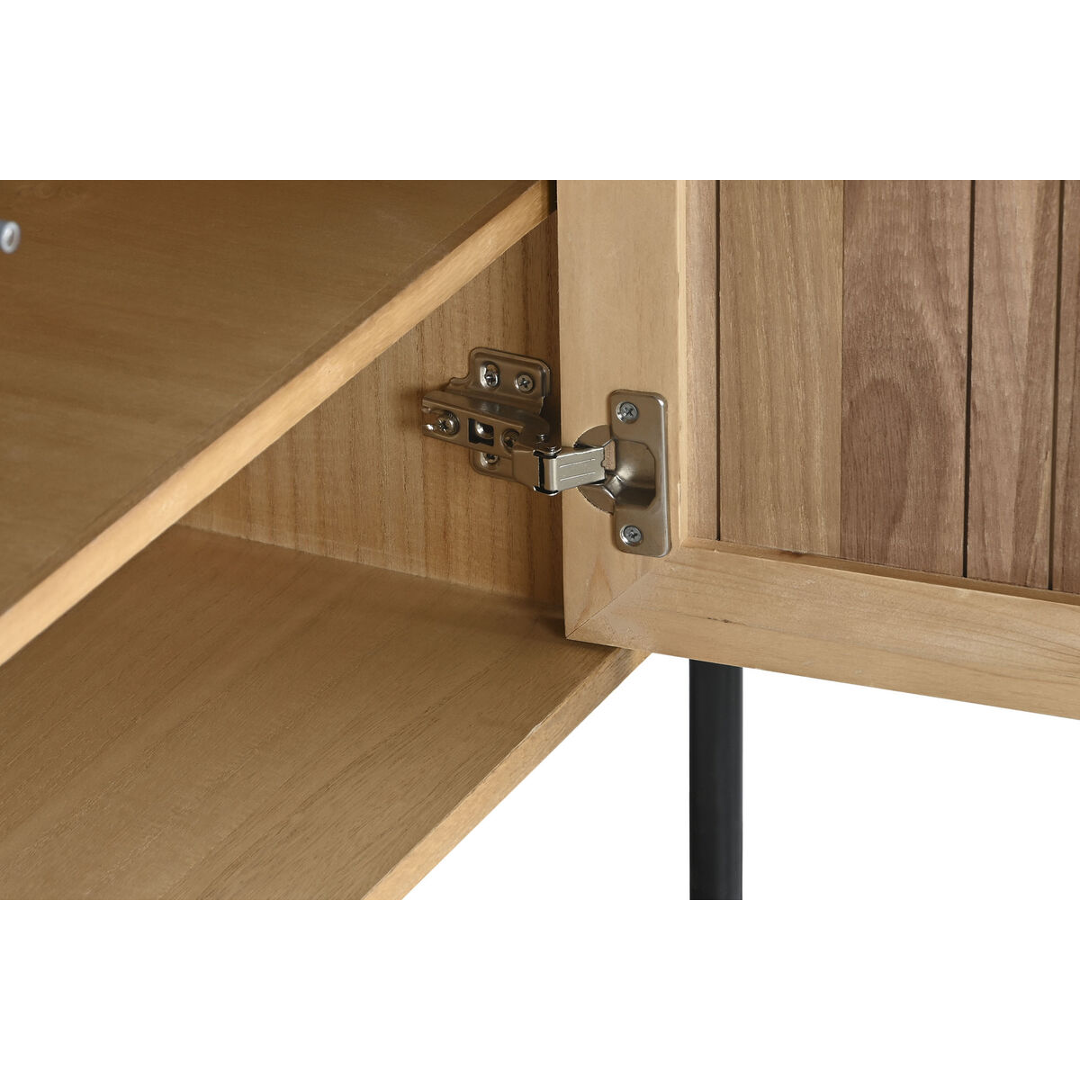 Mobile TV Home ESPRIT Nero Naturale Metallo Legno di paulownia 180 x 40 x 55 cm 11 S3054070_9