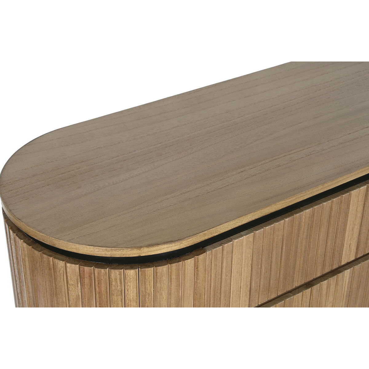 Cassettiera Home ESPRIT Nero Naturale Metallo Legno di paulownia 110 x 39 x 72 cm 3 S3054073_1