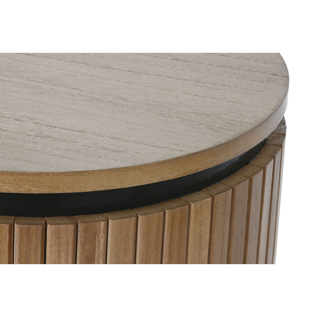 Cassettiera Home ESPRIT Nero Naturale Metallo Legno di paulownia 110 x 39 x 72 cm 4 S3054073_2