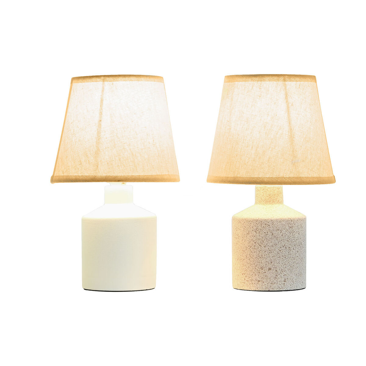 Lampada da tavolo Home ESPRIT Bianco Beige 40 W 220 V 15 x 15 x 27 cm (2 Unità) 5 S3057972_3