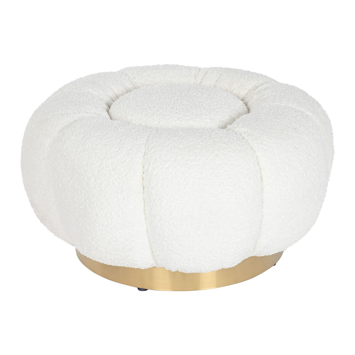 Poggiapiedi Home ESPRIT Bianco Poliestere Metallo 65 x 65 x 35 cm 2 S3056025_0