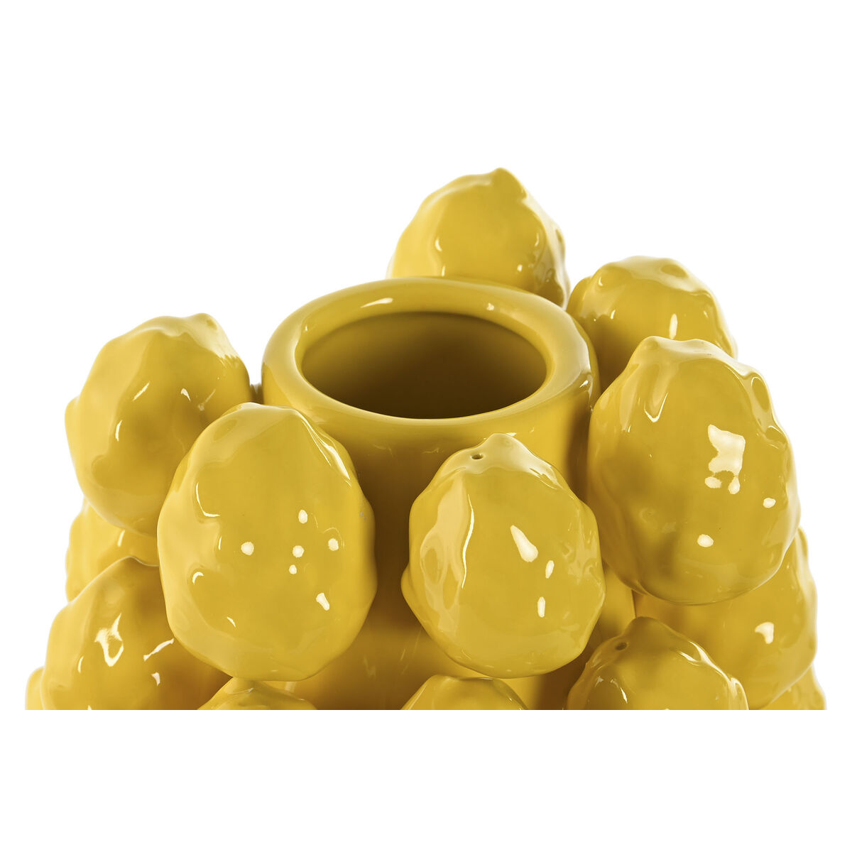 Vaso Home ESPRIT Giallo Ceramica Gres Tropicale 26 x 26 x 33 cm 3 S3056393_1