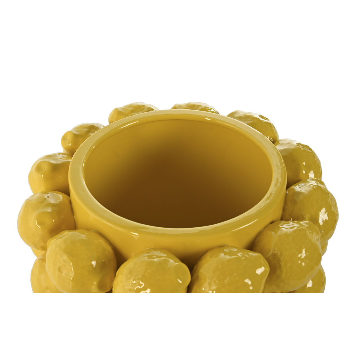 Centrotavola Home ESPRIT Giallo Ceramica Gres Limone Tropicale 28 x 28 x 20 cm 3 S3056394_1