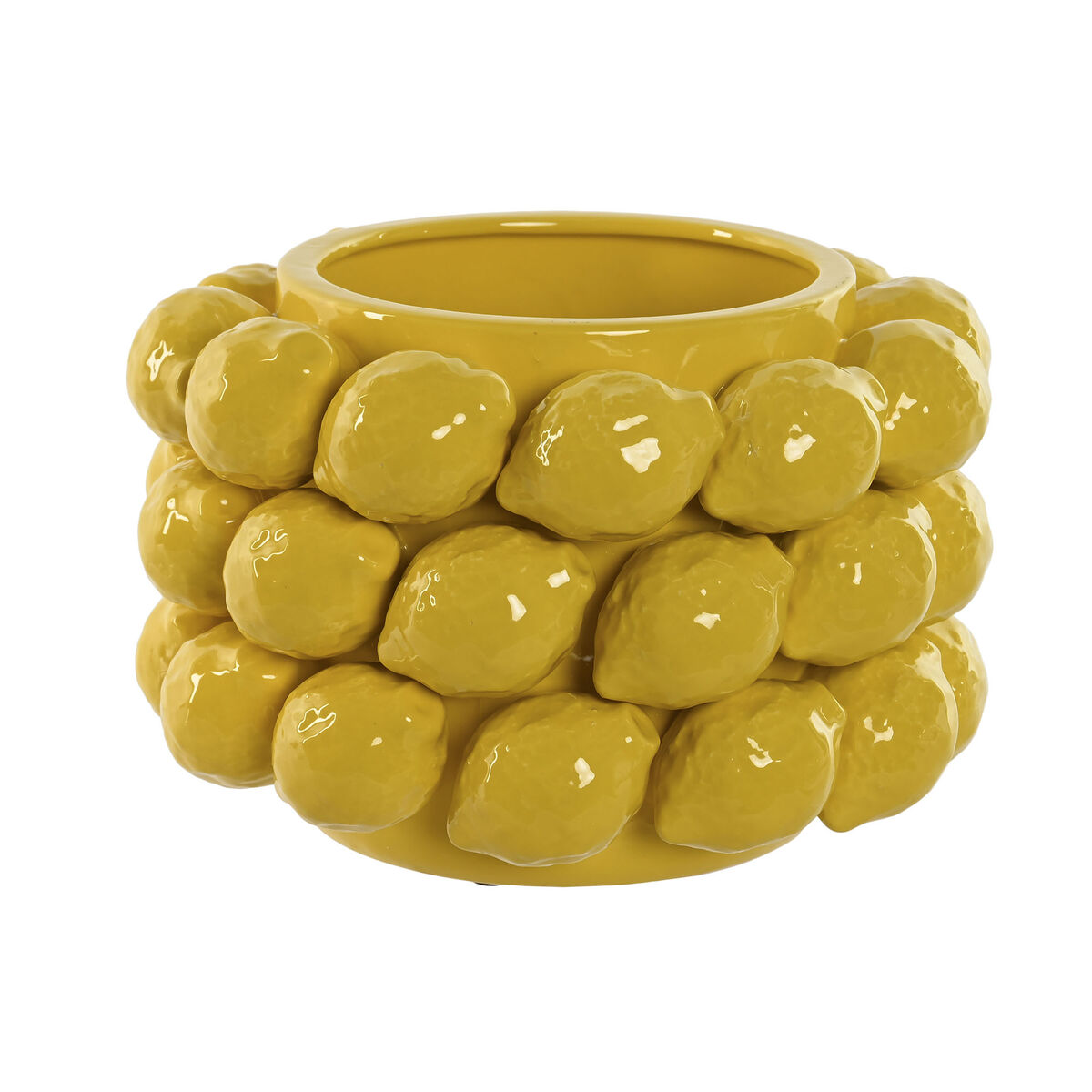 Centrotavola Home ESPRIT Giallo Ceramica Gres Limone Tropicale 28 x 28 x 20 cm 2 S3056394_0