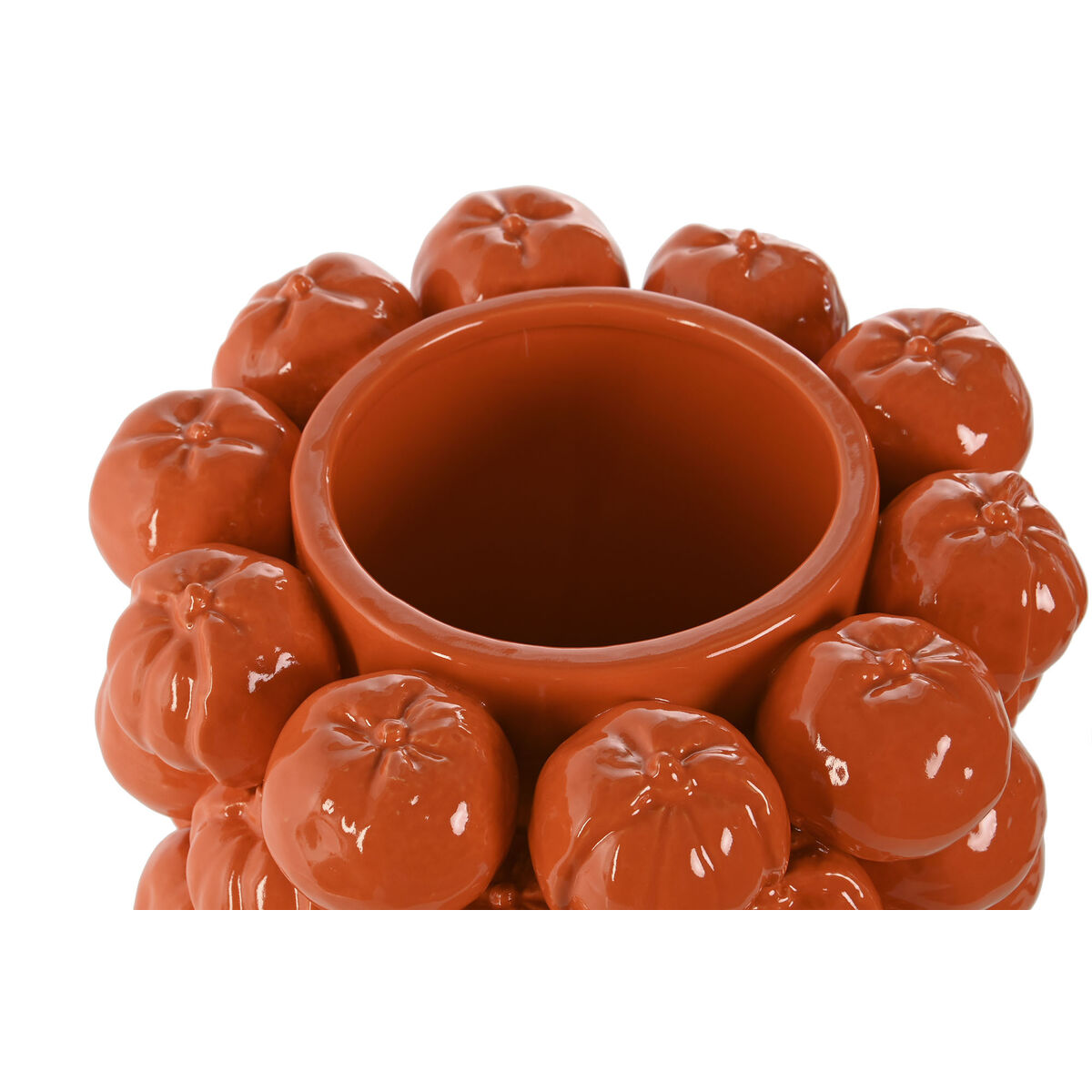 Vaso Home ESPRIT Arancio Ceramica Gres Tropicale 25 x 25 x 30 cm 3 S3056399_1