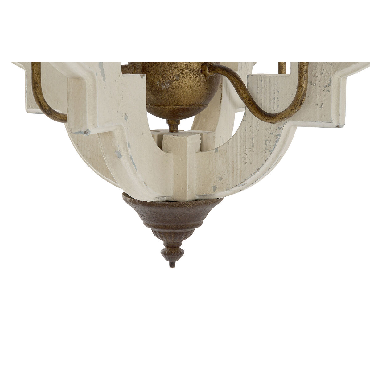 Lampadario Home ESPRIT Bianco Bronce Ferro Abete 40 W 63 x 63 x 74 cm 5 S3056227_3