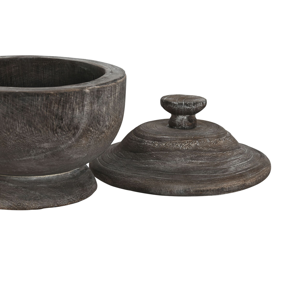 Vaso Home ESPRIT Grigio scuro Legno di paulownia 20 x 20 x 20 cm 3 S3057567_1