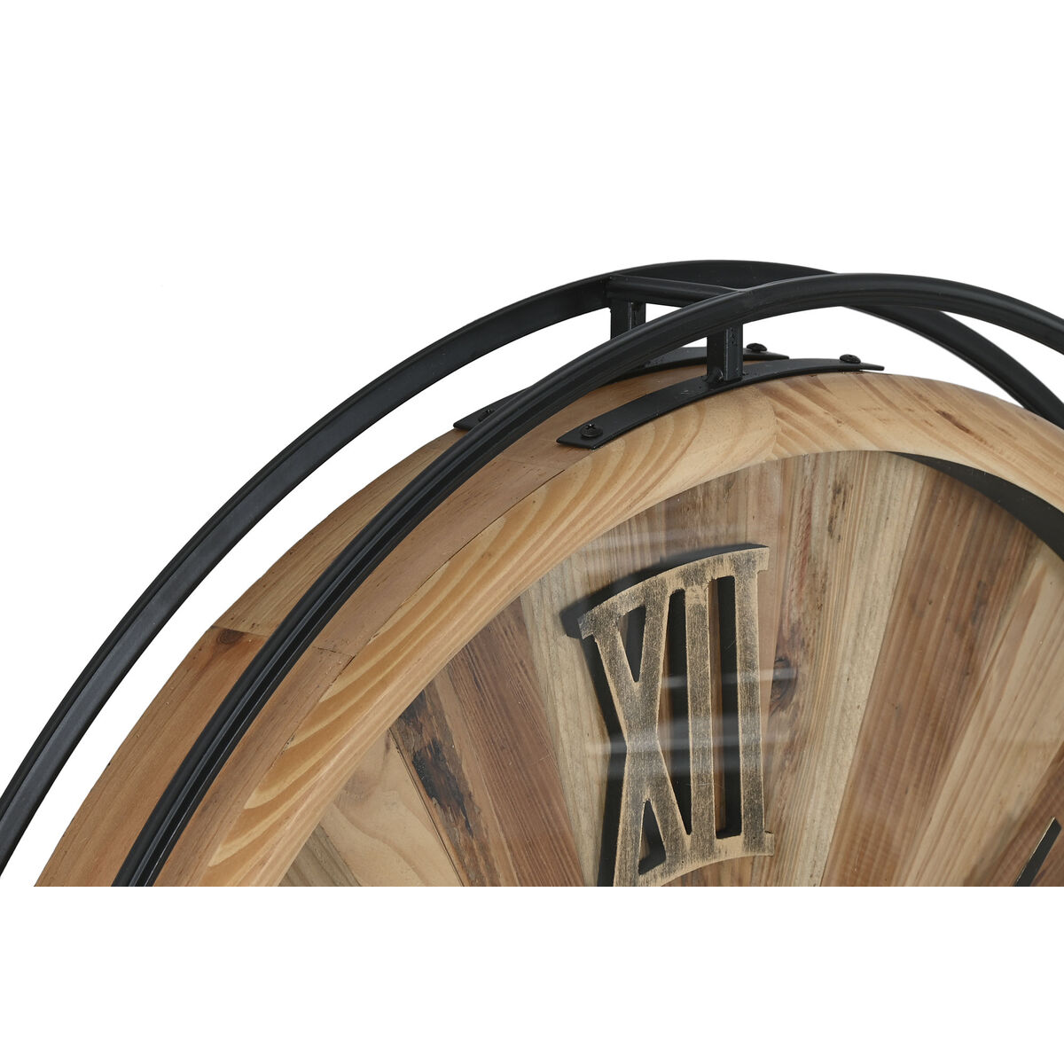 Orologio da Parete Home ESPRIT Nero Naturale Cristallo Legno di pino 87,2 X 8 X 87,2 cm 3 S3059280_1