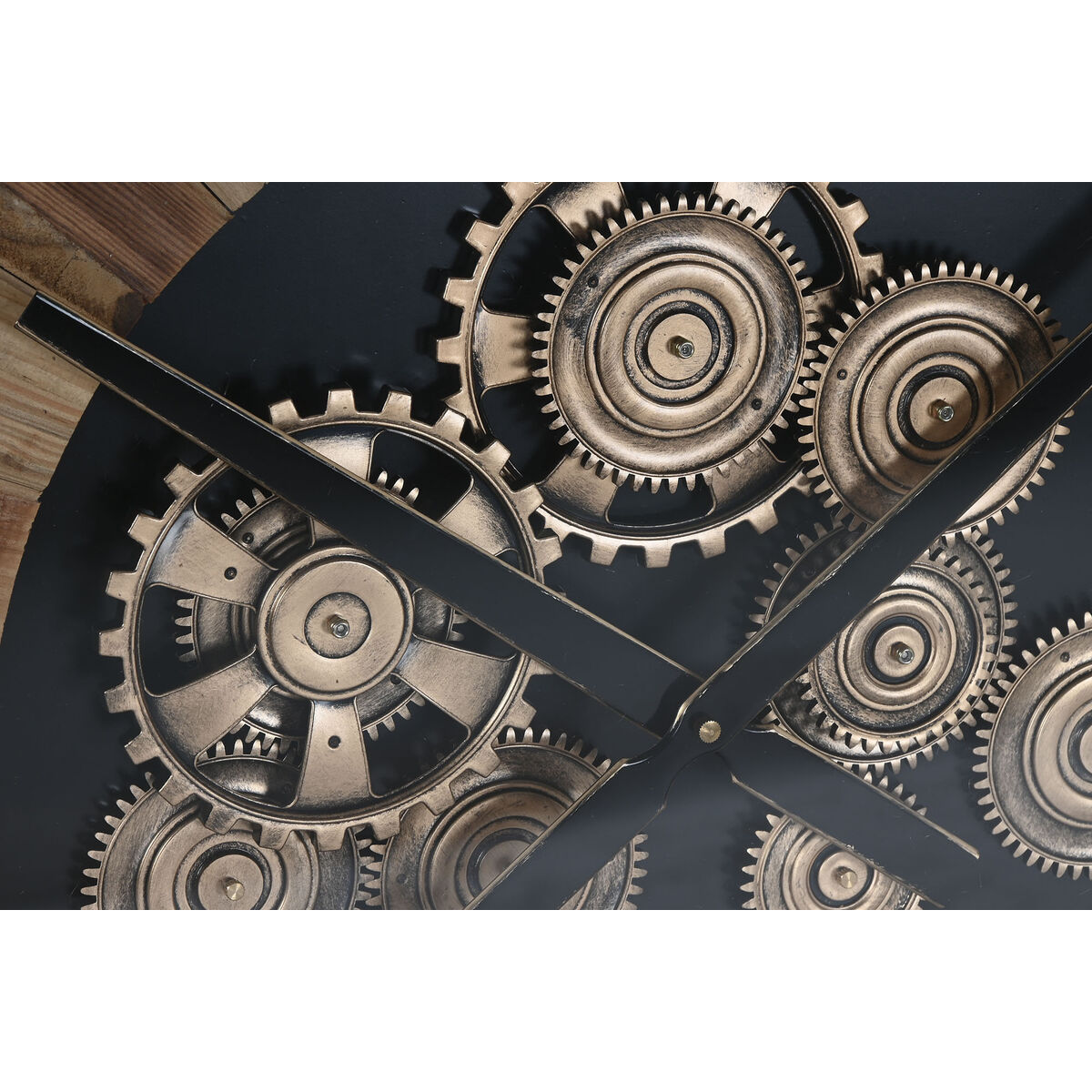 Orologio da Parete Home ESPRIT Nero Naturale Cristallo Legno di pino 87,2 X 8 X 87,2 cm 5 S3059280_3