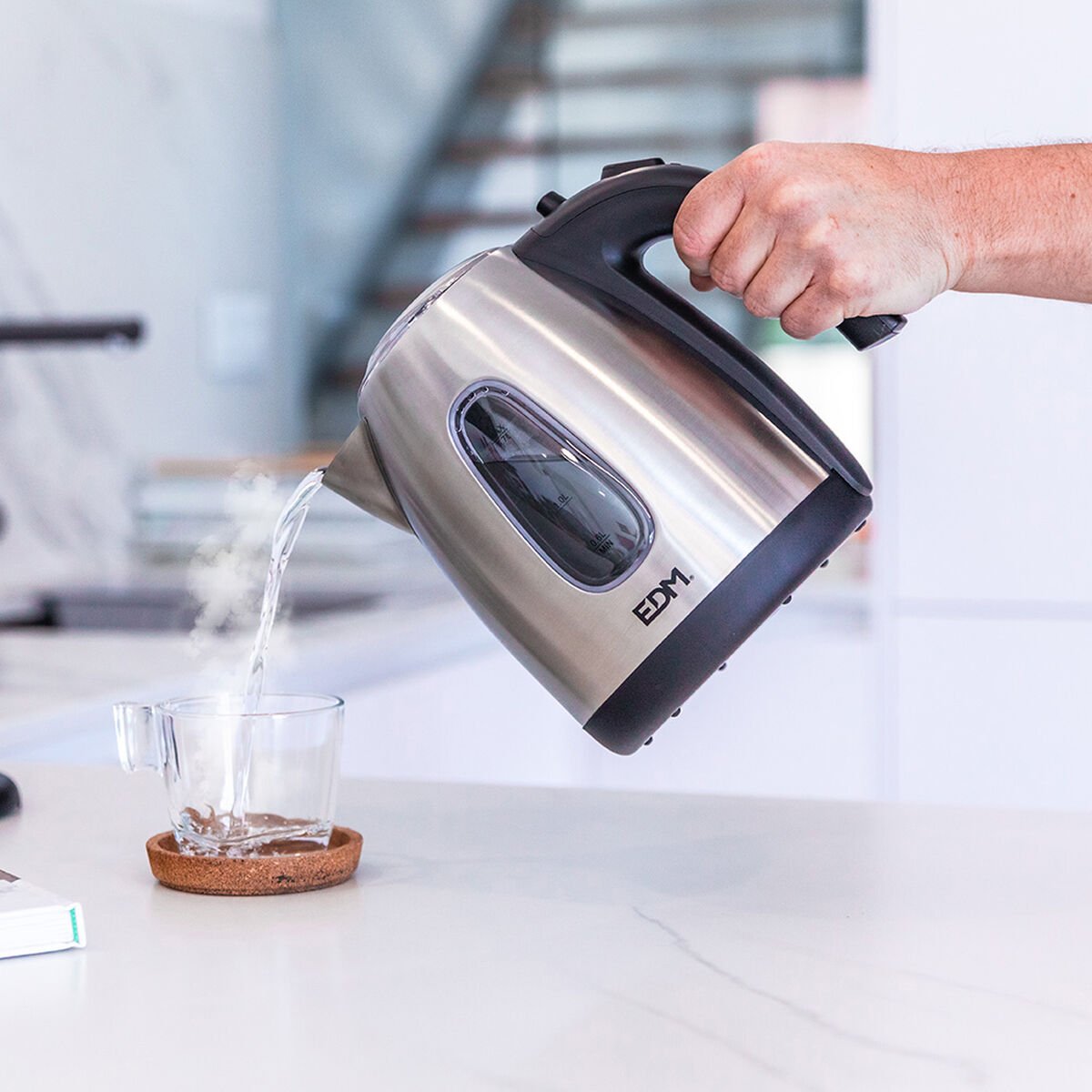 Bollitore EDM 07656 Kettle Nero Acciaio inossidabile 2200 W 1,7 L 6 S7901634_4