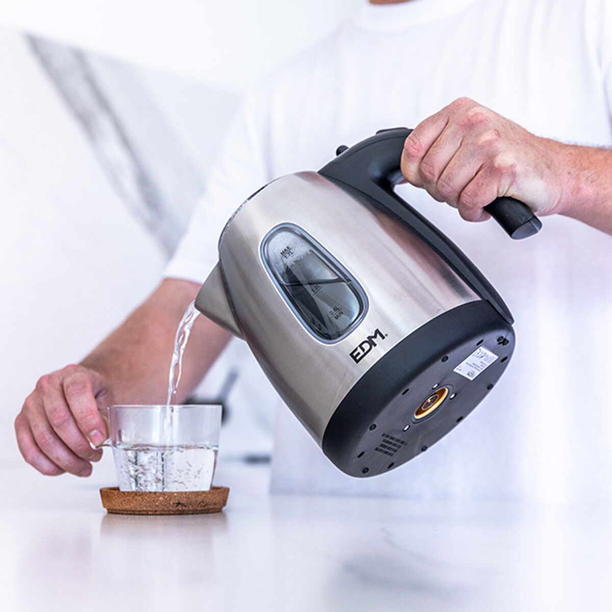 Bollitore EDM 07656 Kettle Nero Acciaio inossidabile 2200 W 1,7 L 8 S7901634_6