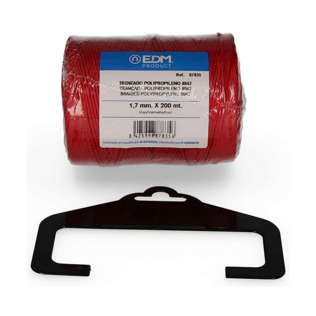 Corda intrecciata EDM 87835 Rosso polipropilene 2 S7903560_0
